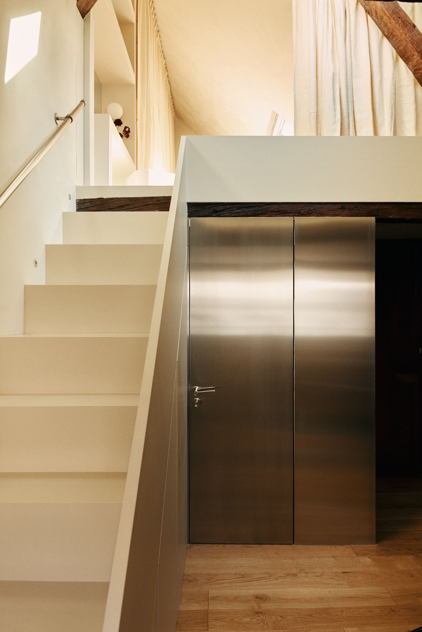 Image may contain Architecture Building House Housing Staircase Indoors Interior Design Loft and Room
